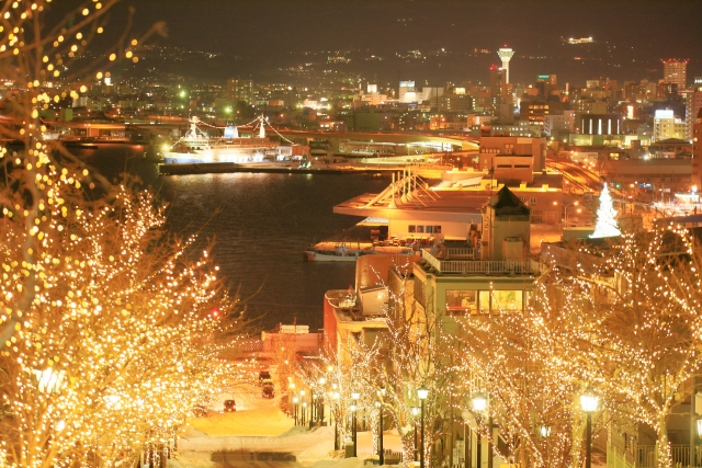 12月　1月　2月　八幡坂　函館　観光　冬　おすすめ　北海道　旅行