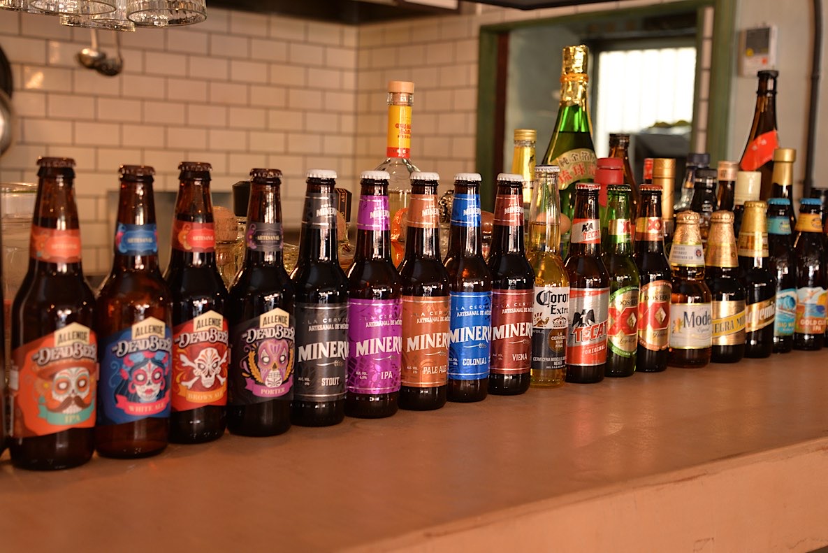 メキシコ産のものを中心に、用意しているボトルビールはなんと21種類
