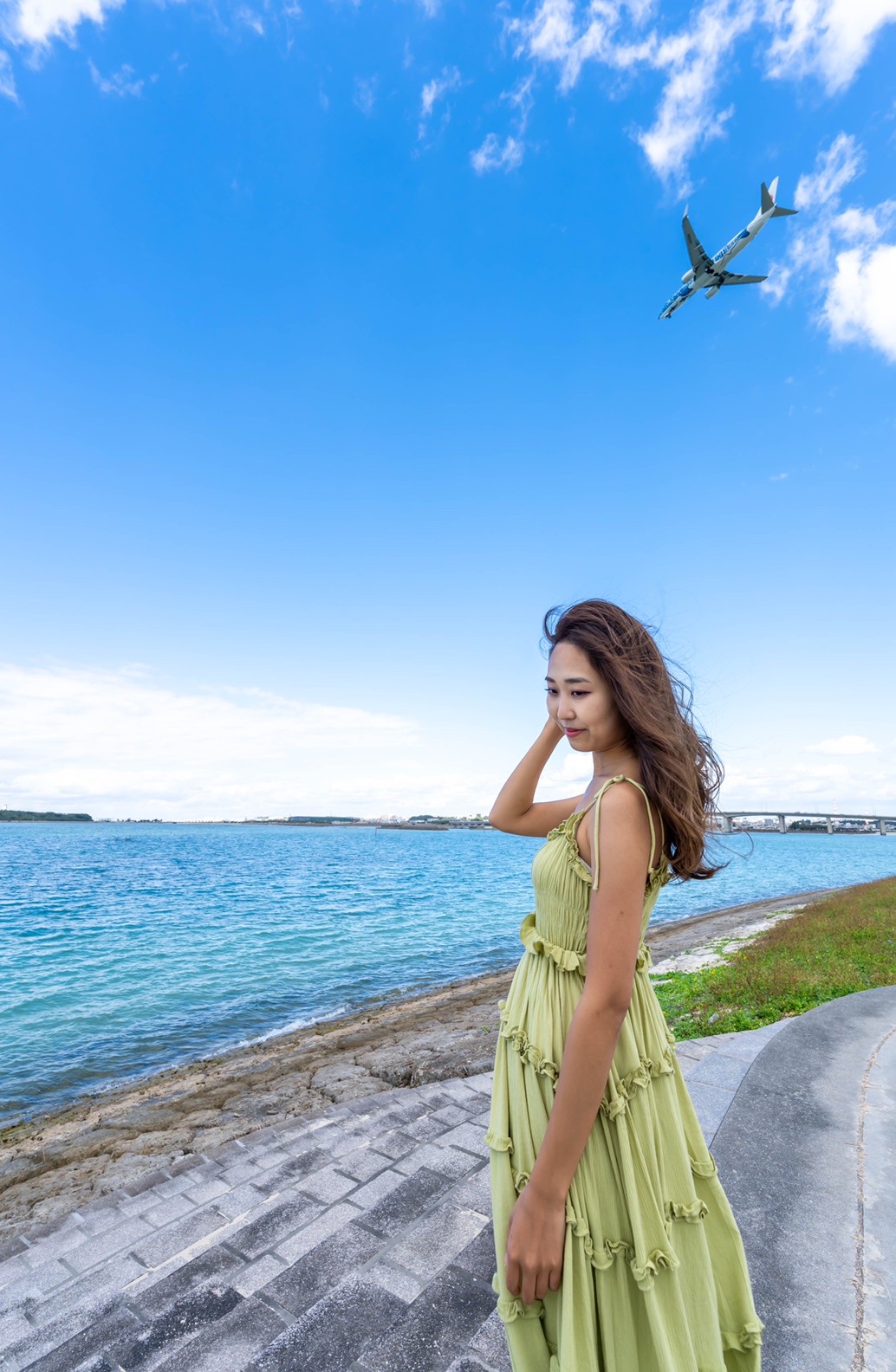 飛行機　豊崎　美ら SUN ビーチ　豊見城市　沖縄　旅行　観光